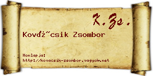 Kovácsik Zsombor névjegykártya